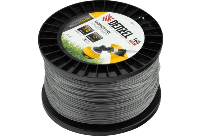 Леска триммерная Denzel EXTRA CORD двухкомпонентная звезда, 3,0 мм х 166 м. [96843]