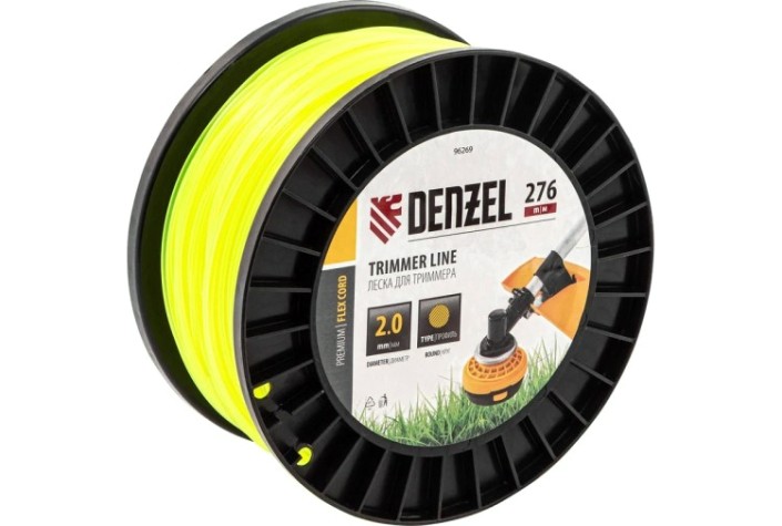 Леска триммерная Denzel FLEX CORD круглая, 2,0 мм х 276 м. [96269]