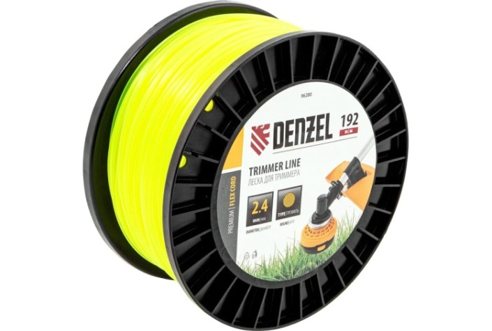 Леска триммерная Denzel FLEX CORD круглая, 2,4 мм х 192 м. [96280]