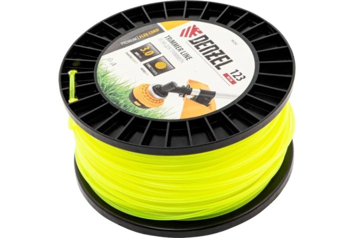 Леска триммерная Denzel FLEX CORD круглая, 3,0 мм х 123 м. [96282]