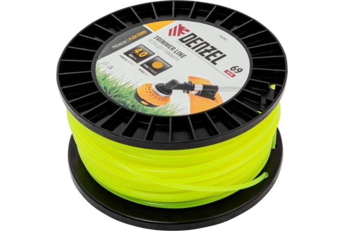 Леска триммерная Denzel FLEX CORD круглая, 4,0 мм х 69 м. [96283]