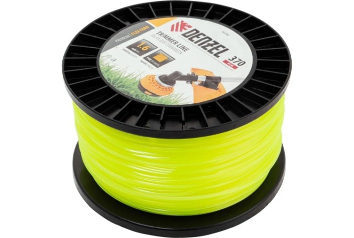 Леска триммерная Denzel FLEX CORD квадрат 1,6 мм х 370 м. [96290]