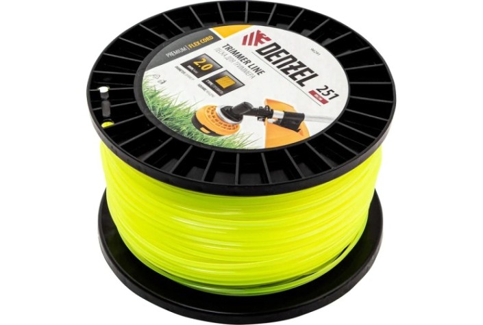 Леска триммерная Denzel FLEX CORD квадрат, 2,0 мм х 251 м. [96291]
