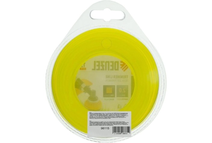 Леска триммерная Denzel FLEX CORD квадрат 2 мм х 15 м. [96115]