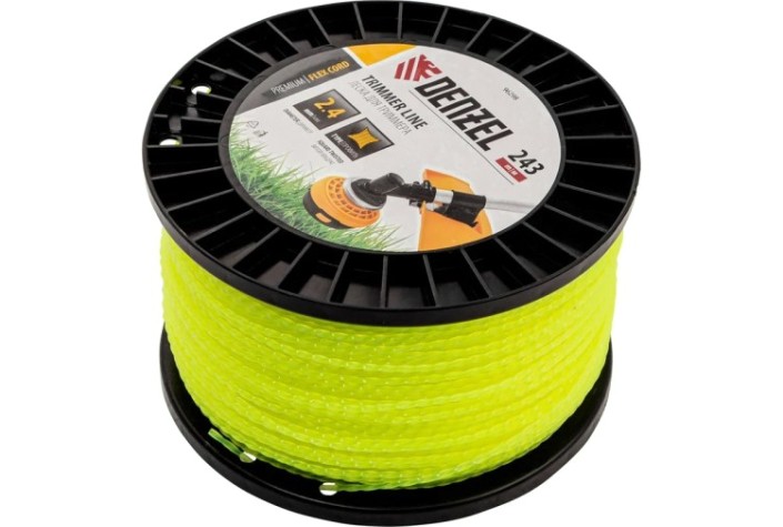 Леска триммерная Denzel FLEX CORD витой квадрат, 2,4 мм х 243 м. [96298]