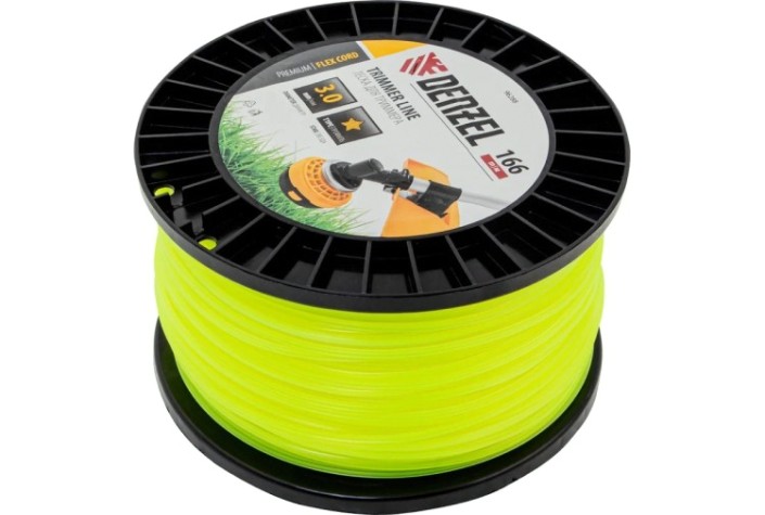 Леска триммерная Denzel FLEX CORD звезда, 3,0 мм х 166 м. [96288]