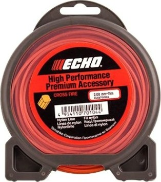 Леска триммерная ECHO 2,0мм/ 15м Cross Fire Line (крест) [C2070104]