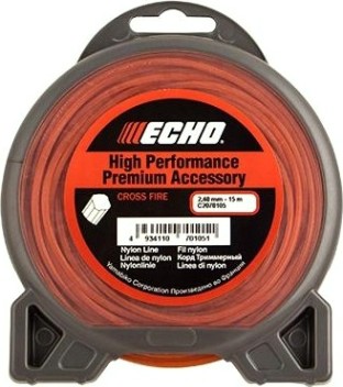 Леска триммерная ECHO 2,4мм/ 15м Cross Fire Line (крест) [C2070105]