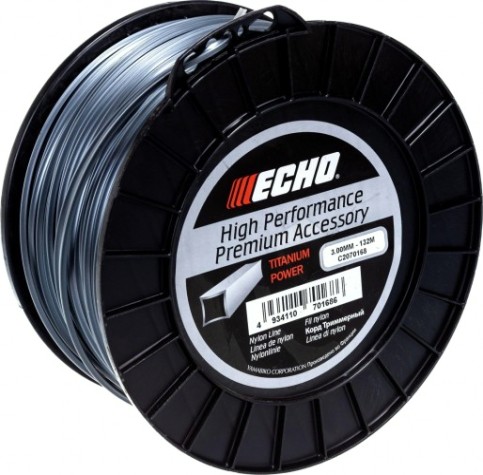 Леска триммерная ECHO C2070168 titanium power line 3,0мм*132м (квадрат)