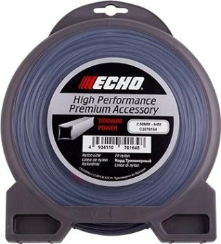 Леска триммерная ECHO Titanium Power Line 2,5мм/ 64м квадрат (C2070164) [C2070164]