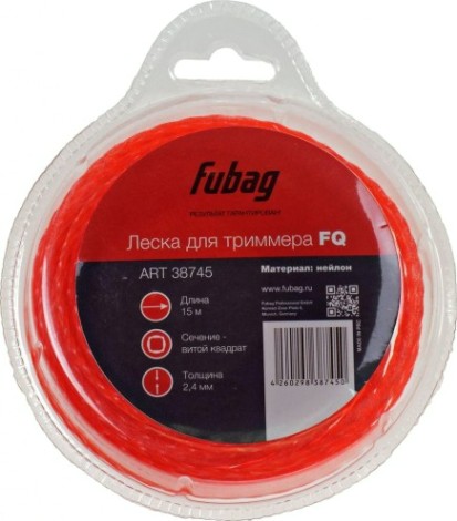 Леска триммерная FUBAG 38745 витой квадрат Леска триммерная FUBAG 38745 витой квадрат