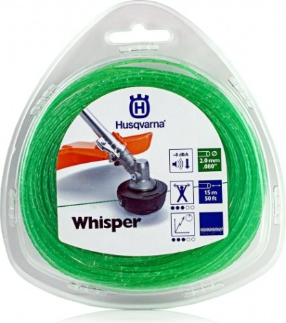 Леска триммерная HUSQVARNA 2.0 мм/15 м Whisper в блистере, бесшумная (5784357-01)
