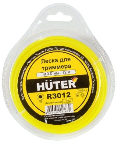 Леска триммерная HUTER R3012 (круг) [71/2/1]