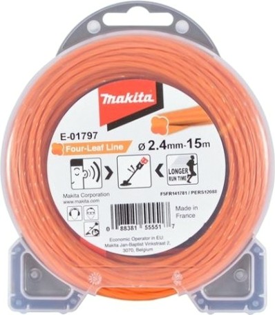Леска триммерная MAKITA E-01797 спиральная "клевер", 2,40ммх15м