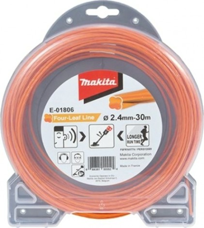 Леска триммерная MAKITA E-01806 спиральная "клевер", 2,40ммх30м
