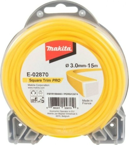 Леска триммерная MAKITA E-02870 квадратная, усиленная, 3 ммх15 м