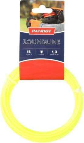Леска триммерная PATRIOT 1,3 мм/ 15 м Standart круглая, желтая [805201000]