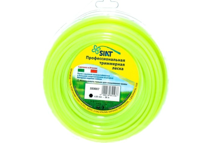 Леска триммерная SIAT ШЕСТИГРАННИК 4,0мм -28м [333007]