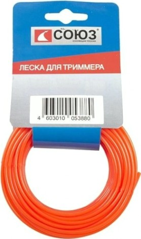Леска триммерная СОЮЗ ТЛ3535-2.4-S-15 d=2.4 мм, l=15м, крученый квадрат серая