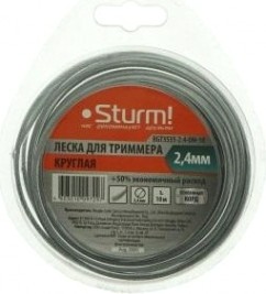 Леска триммерная Sturm BGT3535-2.4-0М-10 круг 2,4 мм/10м