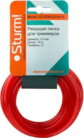 Леска триммерная Sturm GT3535-2.0-4-15 квадрат красный 2.0 мм/15 м Леска триммерная Sturm GT3535-2.0-4-15 квадрат красный 2.0 мм/15 м