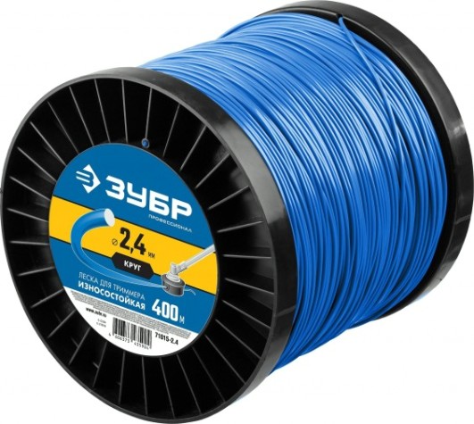 Леска триммерная ЗУБР Профессионал Круг 2.4 мм 400 м [71015-2.4]