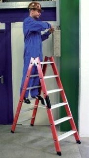 Лестница из стекловолокна KRAUSE 10 ступеней, двухсторонняя [815460]