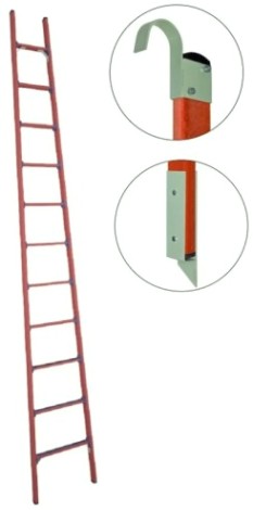 Лестница приставная стеклопластиковая Антиток ЛСПД-4,0 ЕМГК (евро, мягкий грунт, крюки) [471566]