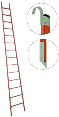 Лестница приставная стеклопластиковая Антиток ЛСПД-5,0 ЕМГК (евро, мягкий грунт, крюки) [471571]