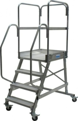 Лестница с платформой KRAUSE CORDA 4 ступени, передвижная [820020]