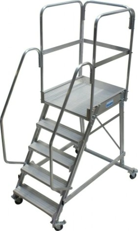 Лестница с платформой KRAUSE CORDA 5 ступени, передвижная 820037 [820037]