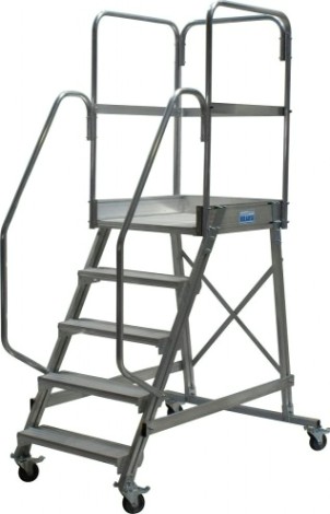 Лестница с платформой KRAUSE CORDA 5 ступени, передвижная 820037 [820037]