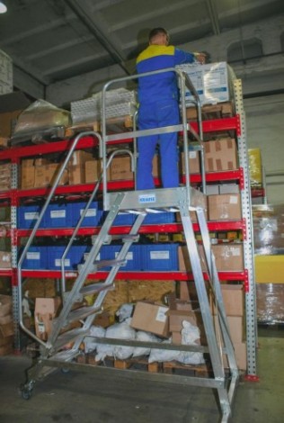 Лестница с платформой KRAUSE CORDA 6 ступеней, передвижная 820044 [820044]