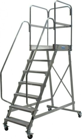 Лестница с платформой KRAUSE CORDA 7 ступеней, передвижная [820051]