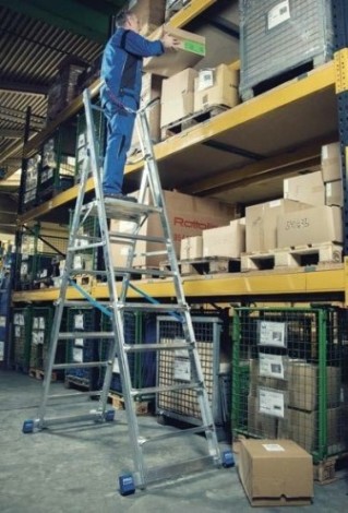 Лестница с платформой KRAUSE STABILO 10 ступеней, телескопическая 127648 [127648]