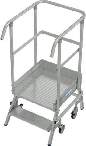 Лестница с платформой KRAUSE STABILO 2 ступени, передвижная, ограждение 1,1 м [820990]