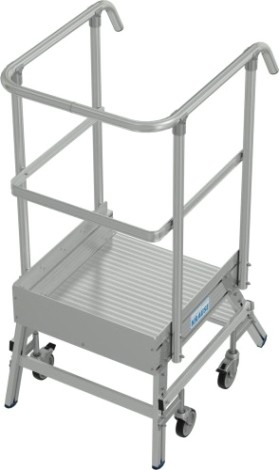 Лестница с платформой KRAUSE STABILO 2 ступени, передвижная, ограждение 1,1 м [820990]