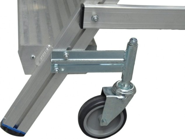 Лестница с платформой KRAUSE STABILO 4 ступени, передвижная двухсторонняя, ограждение 1,0 м [820242]