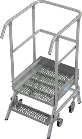 Лестница с платформой KRAUSE STABILO R13 2 перфорированных ступени, передвижная [820976]
