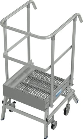 Лестница с платформой KRAUSE STABILO R13 2 перфорированных ступени, передвижная [820976]
