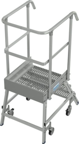 Лестница с платформой KRAUSE STABILO R13 3 перфорированных ступени, передвижная [821379]