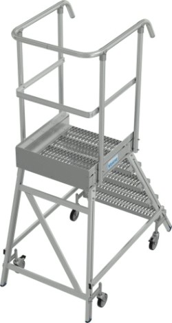 Лестница с платформой KRAUSE STABILO R13 5 перфорированных ступеней, передвижная [821393]