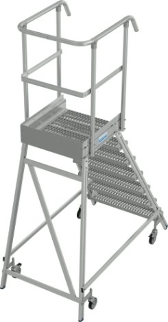 Лестница с платформой KRAUSE STABILO R13 7 перфорированных ступеней, передвижная [821416]