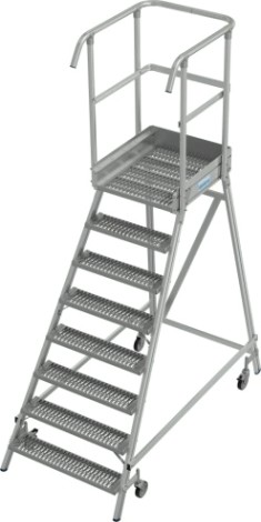 Лестница с платформой KRAUSE STABILO R13 8 перфорированных ступеней, передвижная [821423]