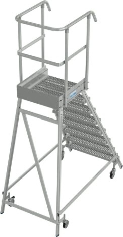 Лестница с платформой KRAUSE STABILO R13 8 перфорированных ступеней, передвижная [821423]