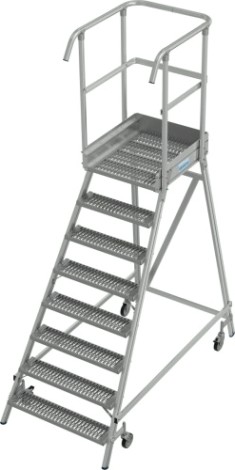 Лестница с платформой KRAUSE STABILO R13 8 перфорированных ступеней, передвижная [821423]