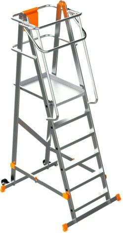 Лестница с платформой Sarayli 6 ступеней, складная, на колесах [8105]