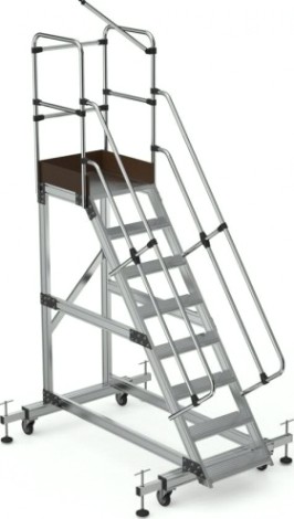 Лестница с платформой Sarayli 8 ступеней, с настраиваемыми ножками [8707]