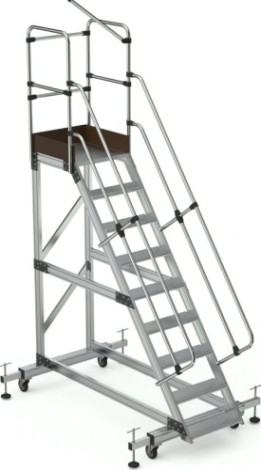 Лестница с платформой Sarayli 9 ступеней, с настраиваемыми ножками [8708]