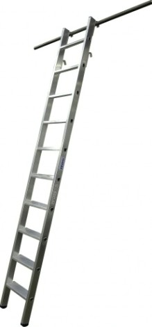 Лестница стеллажная навесная KRAUSE STABILO 10 ступеней, с 1 парой крюков, 125132 [125132]